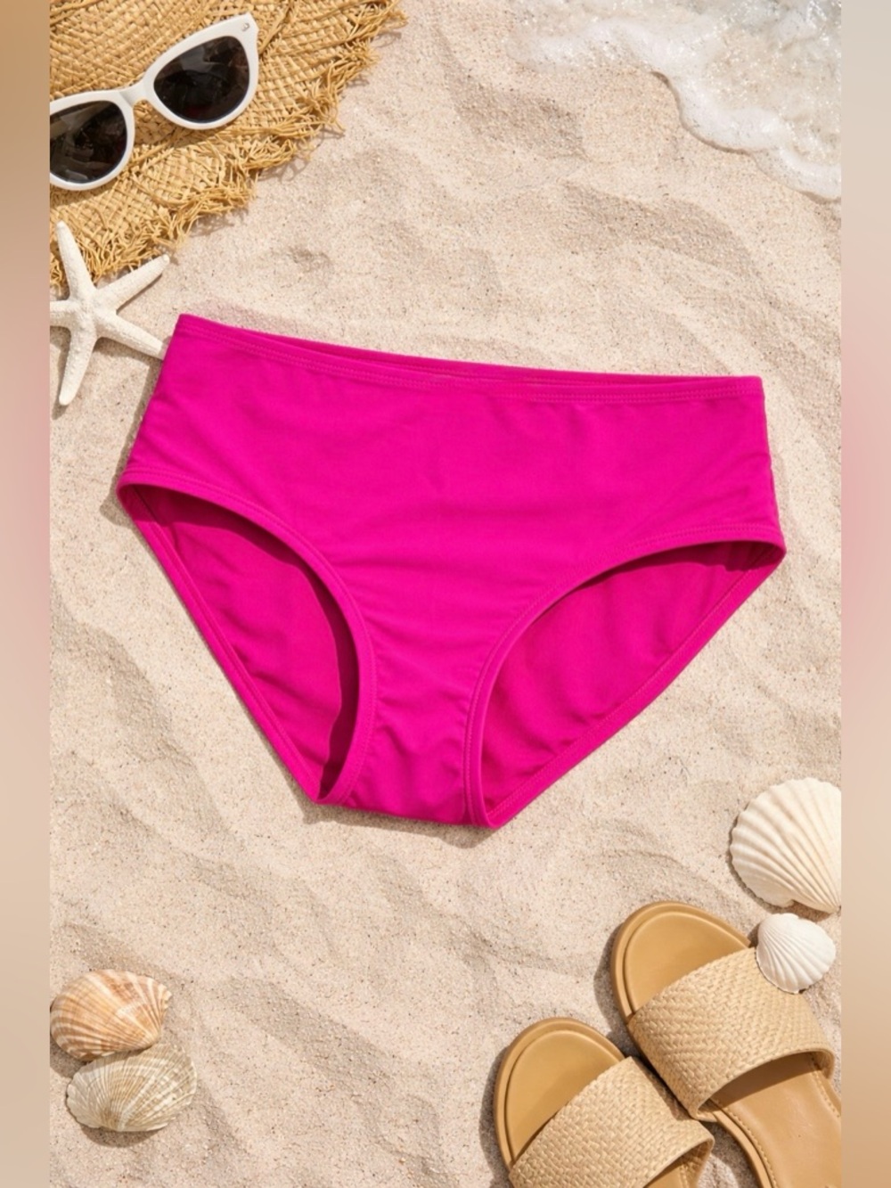 NWOT DKNY Raspberry Pink Bikini Bottom Size Small Classic Mid Rise